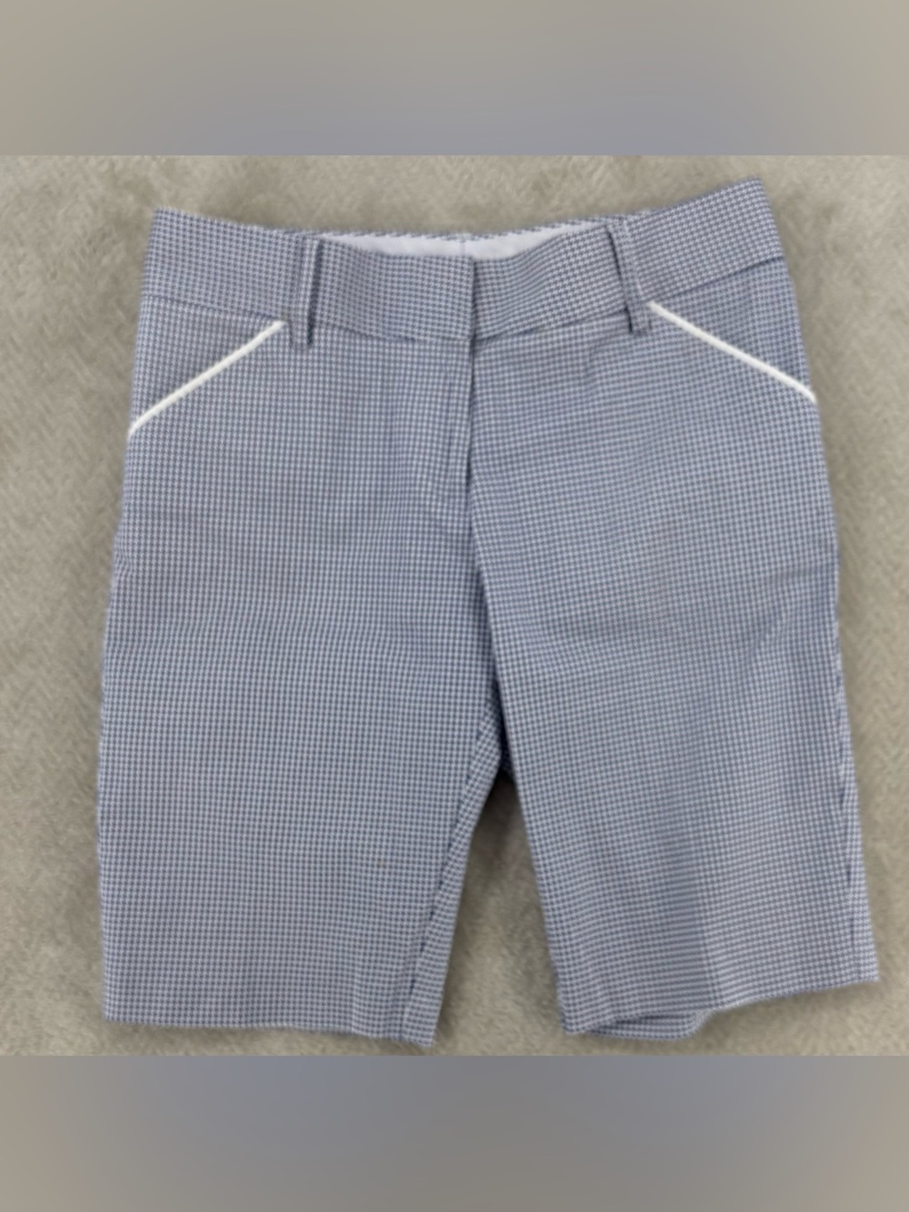 Peter Millar Women’s Blue Gingham Golf Shorts Size 6 Stretch Bermuda Shorts